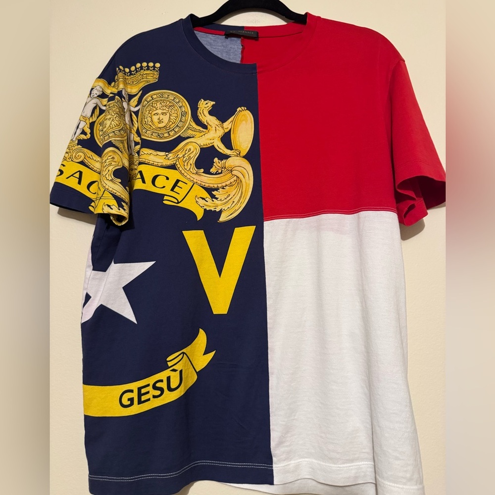 Versace Via Gesu Medusa Head Color Block T Shirt 2018